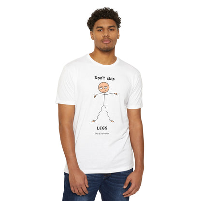 "Don't Skip Legs" Stickman Dark T-Shirt (Unisex)